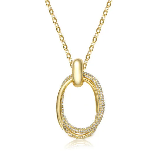 Original Megan Walford 14k Gold Plated with Diamond Cubic Zirconia Double Entwined Oval Eternity Circle Pendant Necklace JMS always Necklaces Original Megan Walford 14k Gold Plated with Diamond Cubic Zirconia Double Entwined Oval Eternity Circle Pendant Necklace JMS always Necklaces