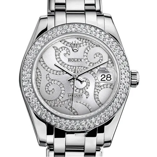 Original Rolex Datejust Rhodium Set with Diamond Dial 18 Carat White Gold Automatic Ladies Watch 81339ARABESQUE JMS always Watches Original Rolex Datejust Rhodium Set with Diamond Dial 18 Carat White Gold Automatic Ladies Watch 81339ARABESQUE JMS always Watches