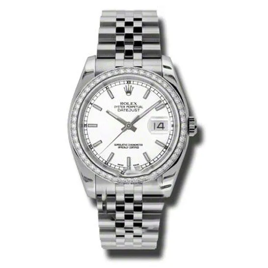 Original Rolex Oyster Perpetual Datejust 36 White Dial Stainless Steel Jubilee Bracelet Automatic Mens Watch 116244WSJ JMS always Bracelets