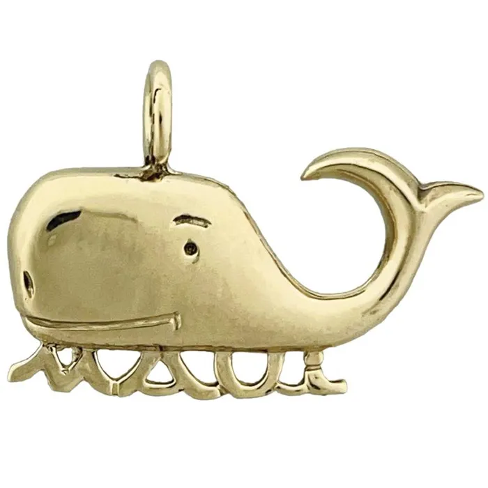 PreStyled Sets 14K Gold Maui Whale Slide Pendant Goldia