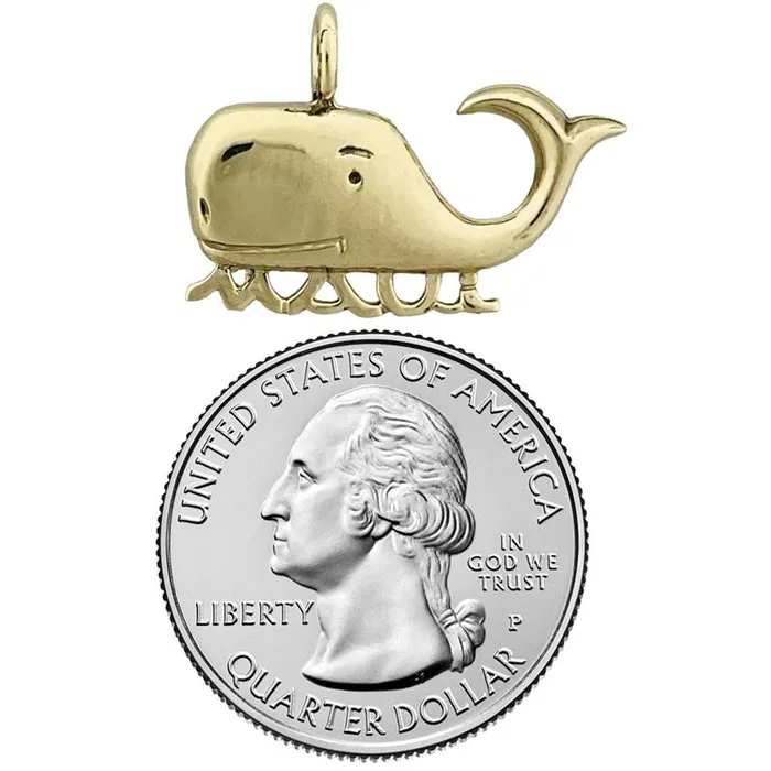 PreStyled Sets 14K Gold Maui Whale Slide Pendant Goldia
