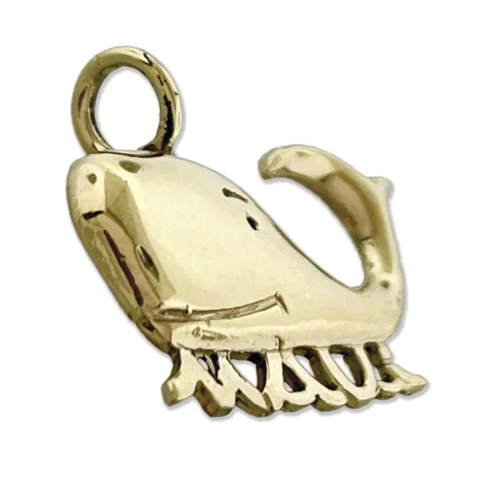 PreStyled Sets 14K Gold Maui Whale Slide Pendant Goldia
