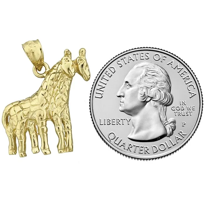 PreStyled Sets 14K Gold Two Giraffes Pendant Goldia