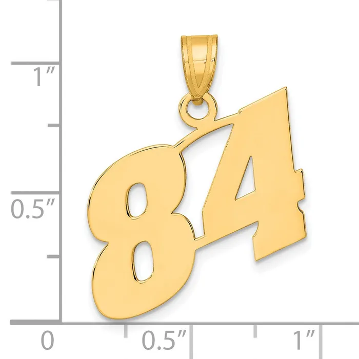 PreStyled Sets 14k Yellow Gold Polished Block Number 84 Pendant Goldia
