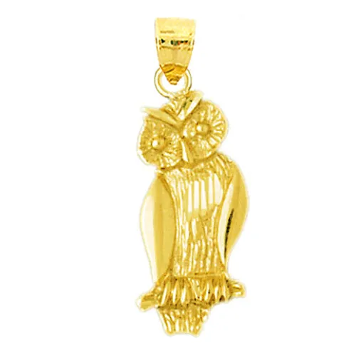 PreStyled Sets Goldia 14K Gold 22MM Perched Owl Pendant