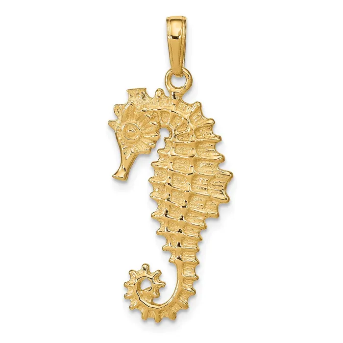PreStyled Sets Goldia 14k Yellow Gold 3D Seahorse Pendant