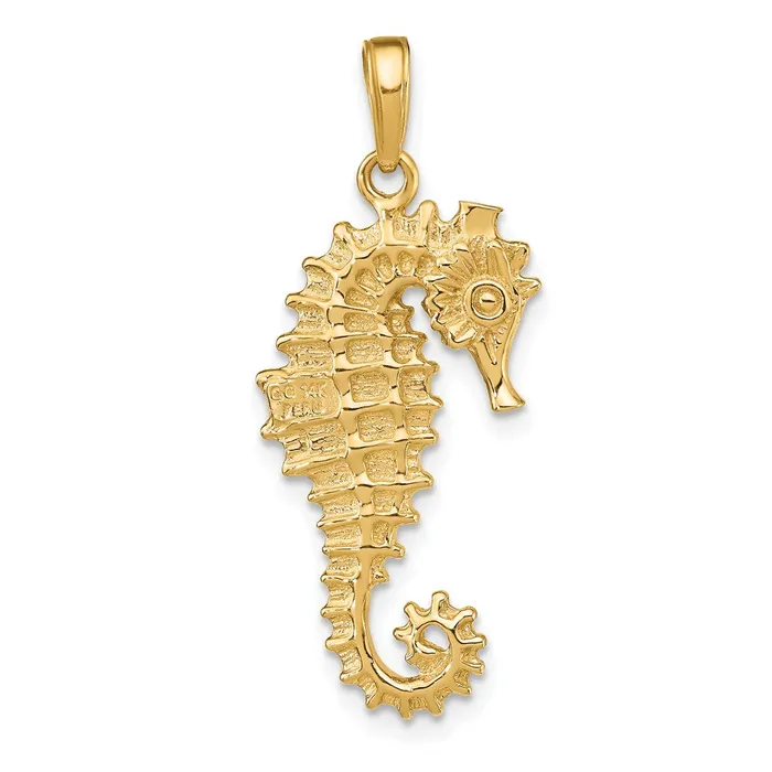 PreStyled Sets Goldia 14k Yellow Gold 3D Seahorse Pendant