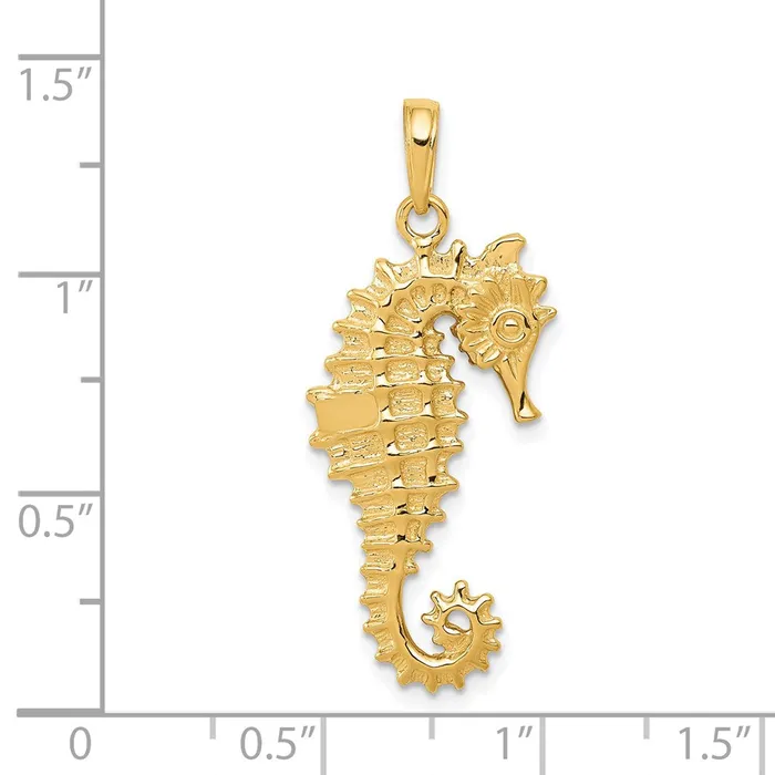 PreStyled Sets Goldia 14k Yellow Gold 3D Seahorse Pendant