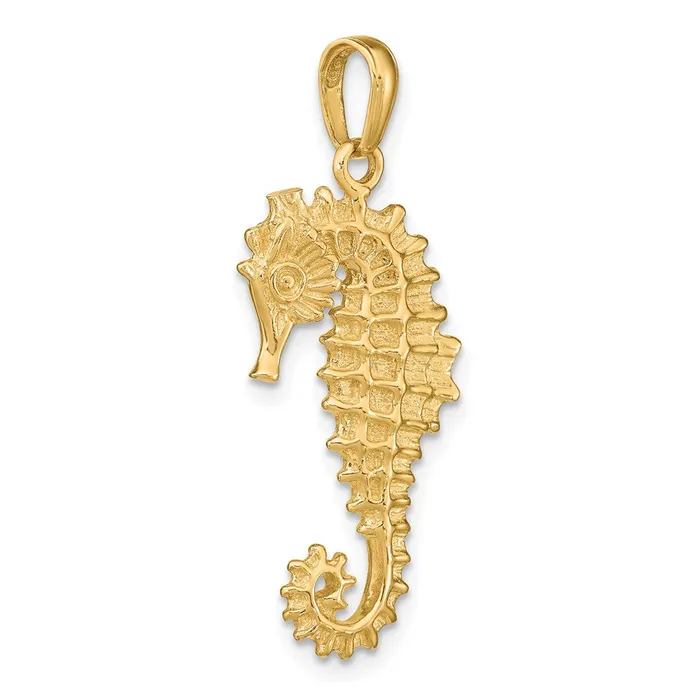 PreStyled Sets Goldia 14k Yellow Gold 3D Seahorse Pendant