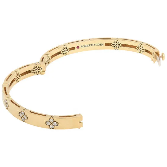 PreStyled Sets JMS always Original Roberto Coin Love in Verona Medium Width 18K Yellow Gold Bangle With Diamond Flowers PreStyled Sets JMS always Original Roberto Coin Love in Verona Medium Width 18K Yellow Gold Bangle With Diamond Flowers