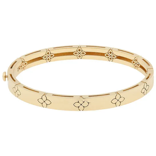 PreStyled Sets JMS always Original Roberto Coin Love in Verona Medium Width 18K Yellow Gold Bangle With Diamond Flowers PreStyled Sets JMS always Original Roberto Coin Love in Verona Medium Width 18K Yellow Gold Bangle With Diamond Flowers