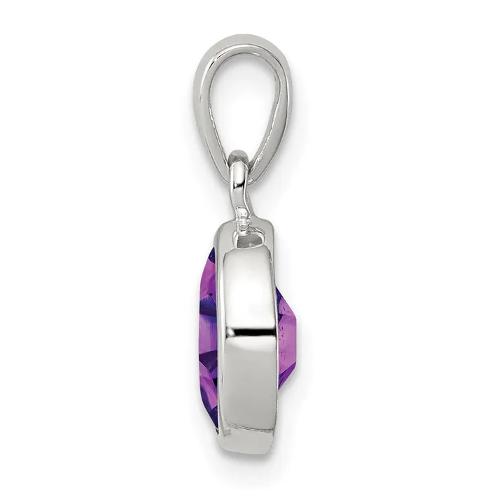 Sterling Silver Rhodium Planted Amethyst Pendant Goldia Necklaces
