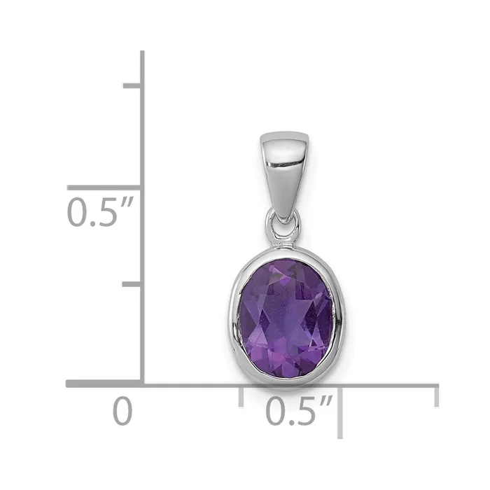 Sterling Silver Rhodium Planted Amethyst Pendant Goldia Necklaces