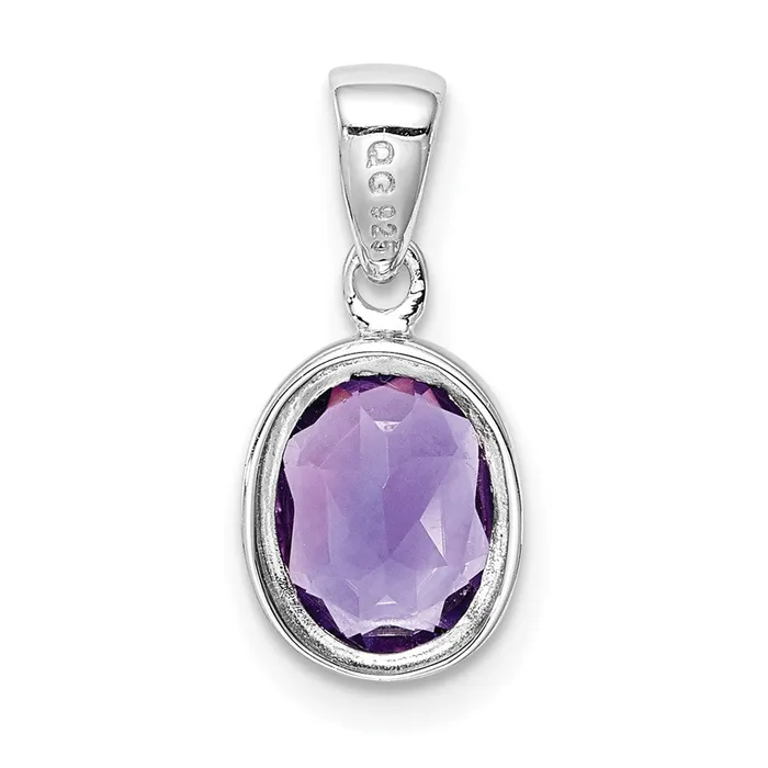 Sterling Silver Rhodium Planted Amethyst Pendant Goldia Necklaces