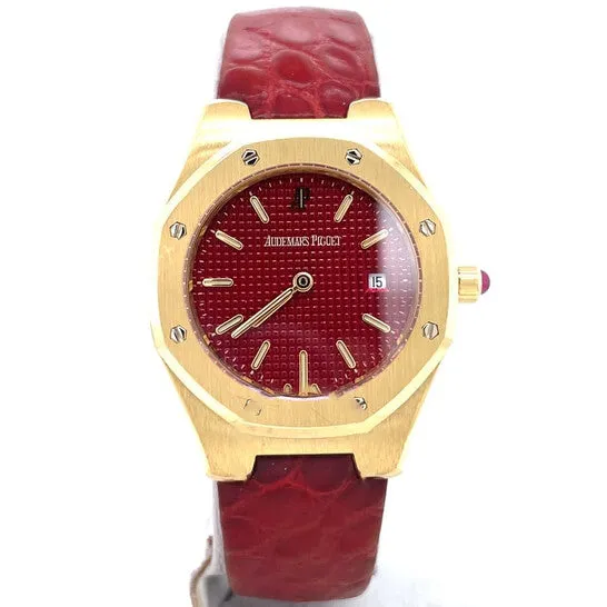 Watches JMS always Original Preowned Audemars Piguet Royal Oak Lady Quartz Red Dial Ladies Watch 77151ST Watches JMS always Original Preowned Audemars Piguet Royal Oak Lady Quartz Red Dial Ladies Watch 77151ST