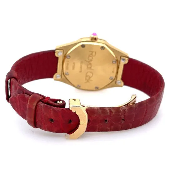 Watches JMS always Original Preowned Audemars Piguet Royal Oak Lady Quartz Red Dial Ladies Watch 77151ST Watches JMS always Original Preowned Audemars Piguet Royal Oak Lady Quartz Red Dial Ladies Watch 77151ST