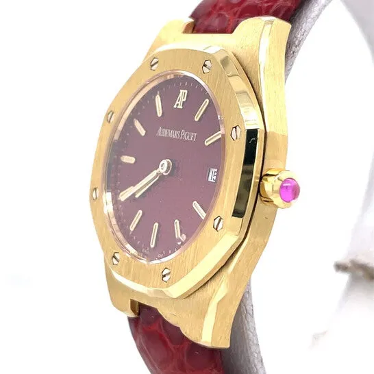 Watches JMS always Original Preowned Audemars Piguet Royal Oak Lady Quartz Red Dial Ladies Watch 77151ST Watches JMS always Original Preowned Audemars Piguet Royal Oak Lady Quartz Red Dial Ladies Watch 77151ST