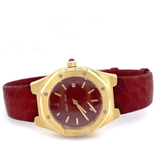 Watches JMS always Original Preowned Audemars Piguet Royal Oak Lady Quartz Red Dial Ladies Watch 77151ST Watches JMS always Original Preowned Audemars Piguet Royal Oak Lady Quartz Red Dial Ladies Watch 77151ST