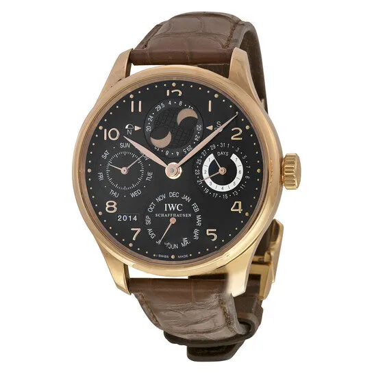Watches Original IWC Portuguese Perpetual Calendar Hemisphere Moonphase 18kt Rose Gold Brown Leather Mens Watch IWC502122 JMS always Watches Original IWC Portuguese Perpetual Calendar Hemisphere Moonphase 18kt Rose Gold Brown Leather Mens Watch IWC502122 JMS always