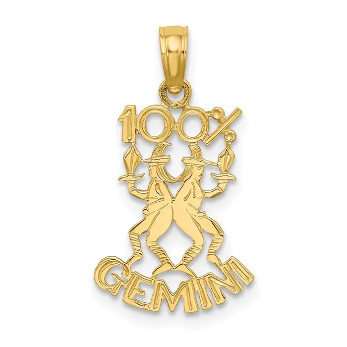14K 100 GEMINI Charm TreasureFineJewelers Charm Necklaces