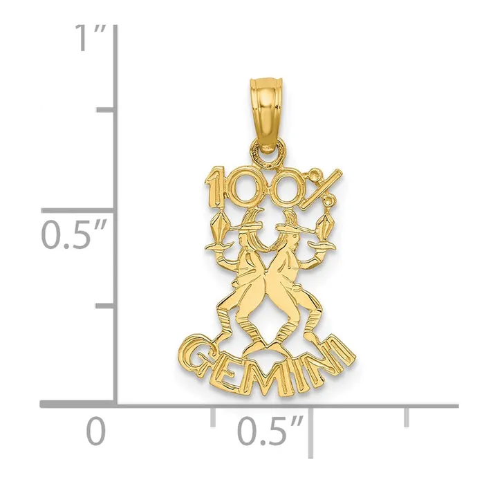 14K 100 GEMINI Charm TreasureFineJewelers Charm Necklaces