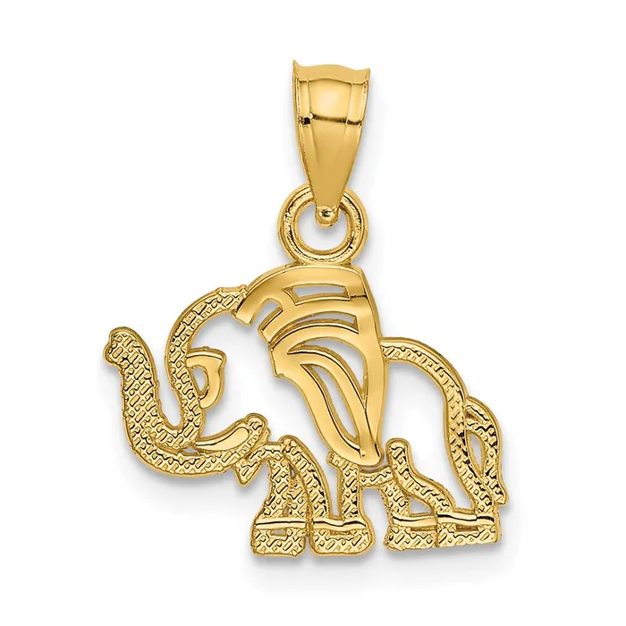 14K Flat CutOut Elephant Charm TreasureFineJewelers Charm Necklaces