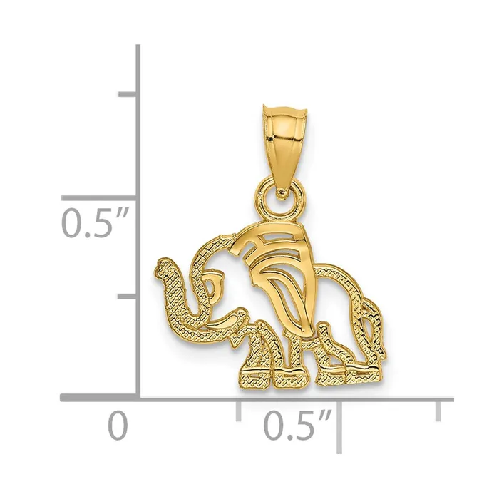 14K Flat CutOut Elephant Charm TreasureFineJewelers Charm Necklaces