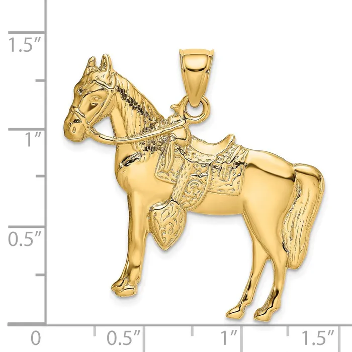 14K Horse w Saddle Charm TreasureFineJewelers Charm Necklaces