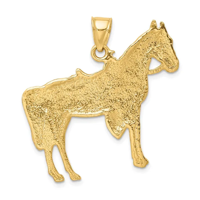 14K Horse w Saddle Charm TreasureFineJewelers Charm Necklaces