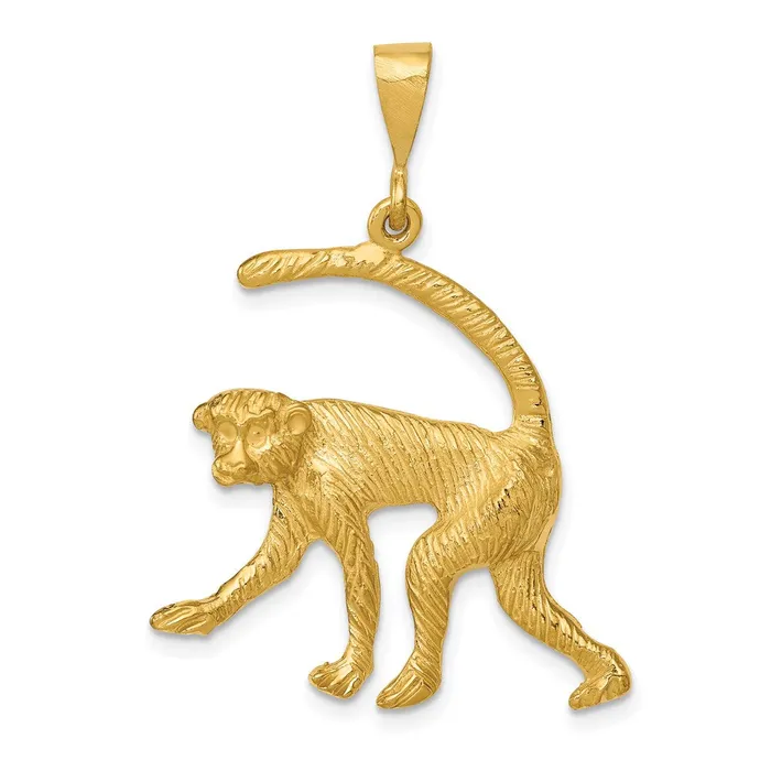 14k Monkey Charm TreasureFineJewelers Charm Necklaces