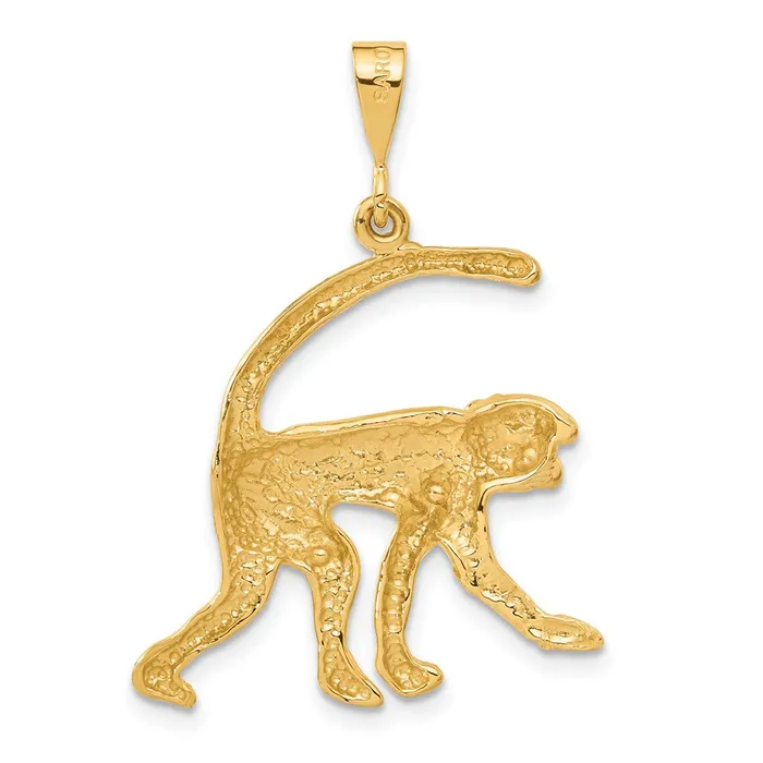 14k Monkey Charm TreasureFineJewelers Charm Necklaces