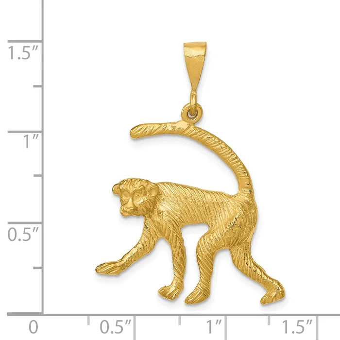 14k Monkey Charm TreasureFineJewelers Charm Necklaces