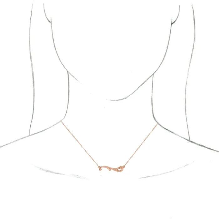 14K Rose Gold Freeform Bar 18 Necklace TreasureFineJewelers Necklaces