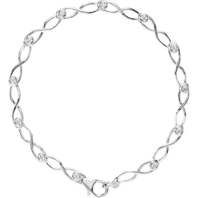 14K White Gold 18 CTW Natural Diamond Link 7 Bracelet TreasureFineJewelers Bracelets 14K White Gold 18 CTW Natural Diamond Link 7 Bracelet TreasureFineJewelers Bracelets