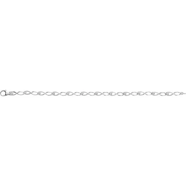 14K White Gold 18 CTW Natural Diamond Link 7 Bracelet TreasureFineJewelers Bracelets