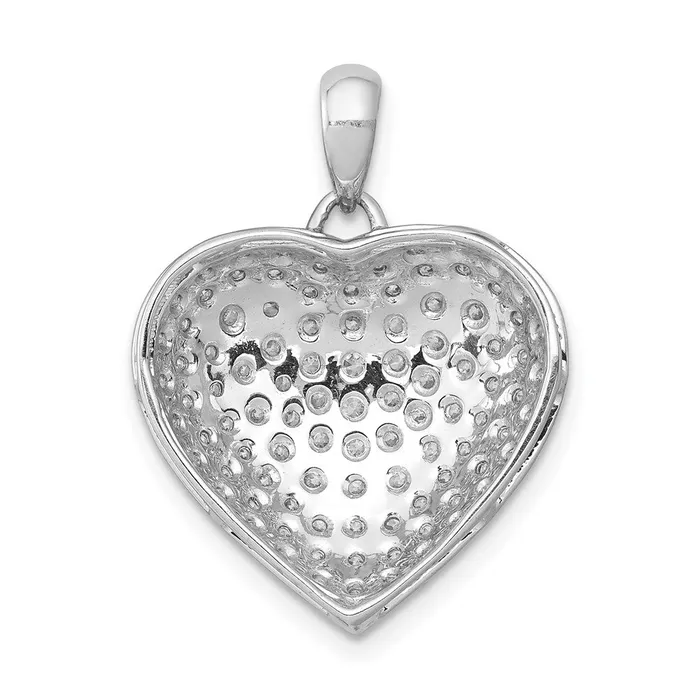 14k White Gold 1ct Diamond Fancy Heart Pendant TreasureFineJewelers Necklaces