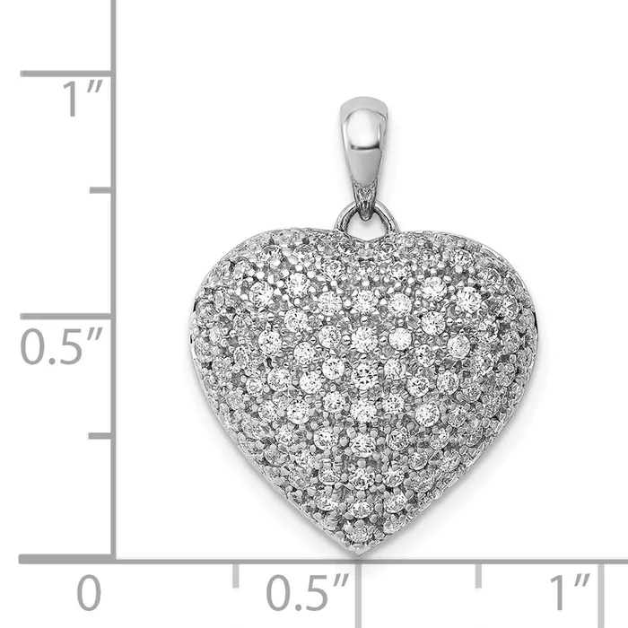 14k White Gold 1ct Diamond Fancy Heart Pendant TreasureFineJewelers Necklaces