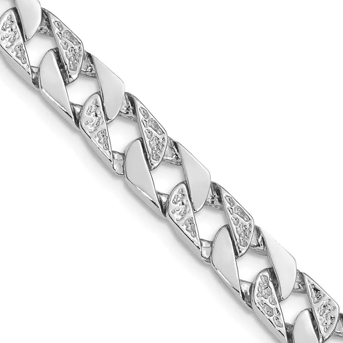 14k White Gold 75mm Hand Polished Fancy Link with Fancy Lobster Clasp Bracelet TreasureFineJewelers Bracelets