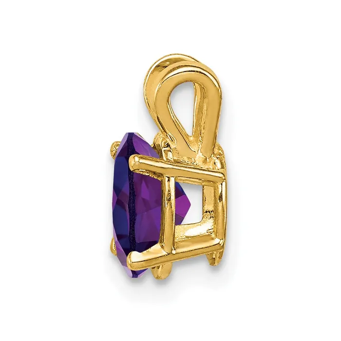 14k Yellow Gold 7x5mm Oval Amethyst pendant TreasureFineJewelers Necklaces
