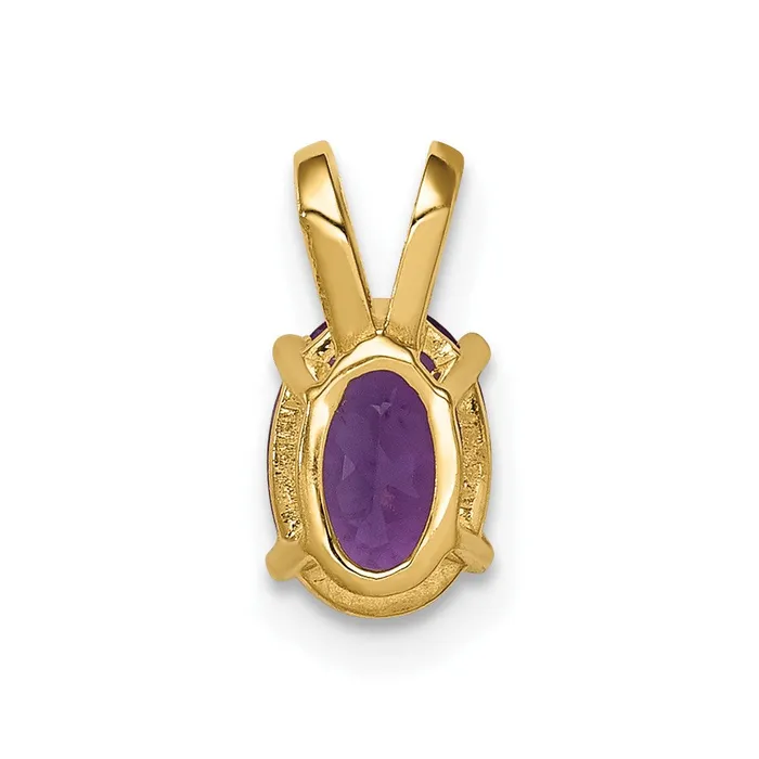 14k Yellow Gold 7x5mm Oval Amethyst pendant TreasureFineJewelers Necklaces