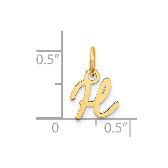 14k Yellow Gold Uppercase Letter H Initial Charm TreasureFineJewelers Charm Necklaces