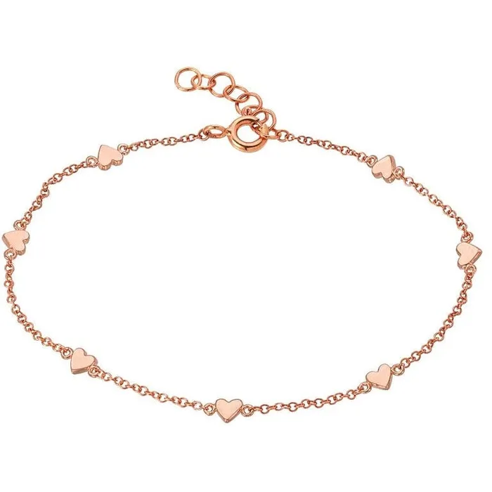 Bracelets Zoe Lev ZOE LEV Gold Heart Charms Bracelet