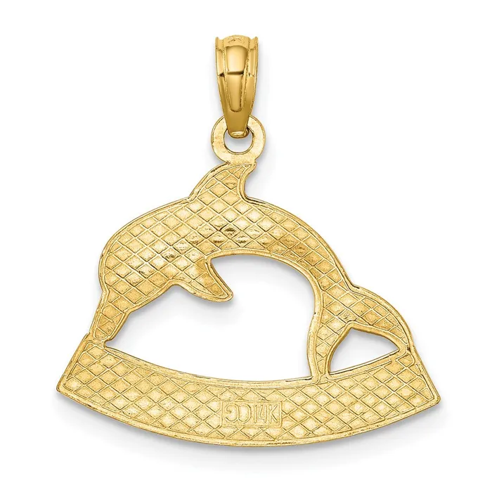 Charm Necklaces 14K OCEAN CITY Dolphin Charm TreasureFineJewelers