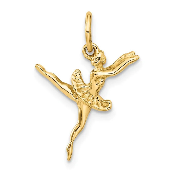 Charm Necklaces TreasureFineJewelers 14K 3D Ballerina Charm