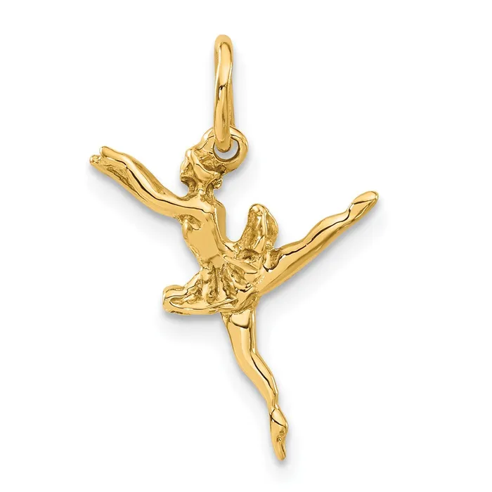 Charm Necklaces TreasureFineJewelers 14K 3D Ballerina Charm