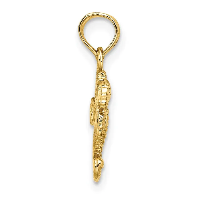 Charm Necklaces TreasureFineJewelers 14K Mini Seahorse Charm