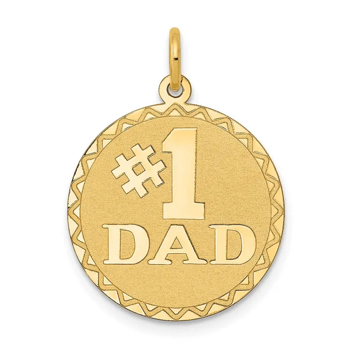 Charm Necklaces TreasureFineJewelers 14k Yellow Gold 1 DAD Charm