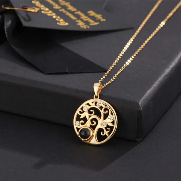 Hollow Tree of Life Necklace with Picture Inside Trendolla Jewelry Necklaces