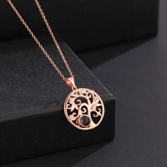 Hollow Tree of Life Necklace with Picture Inside Trendolla Jewelry Necklaces