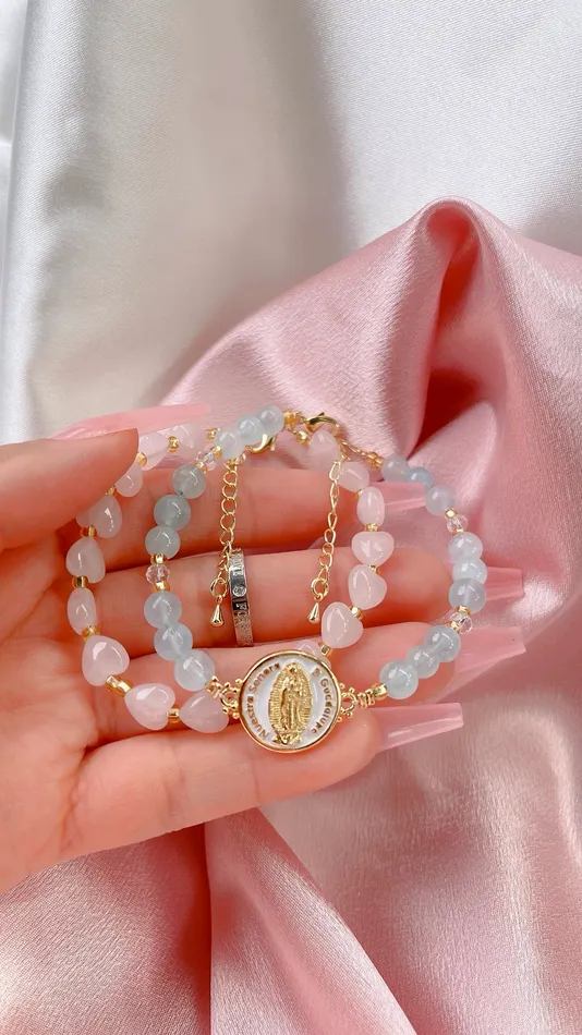 MP Jewelry Bracelets Aquamarine Heart Bracelet